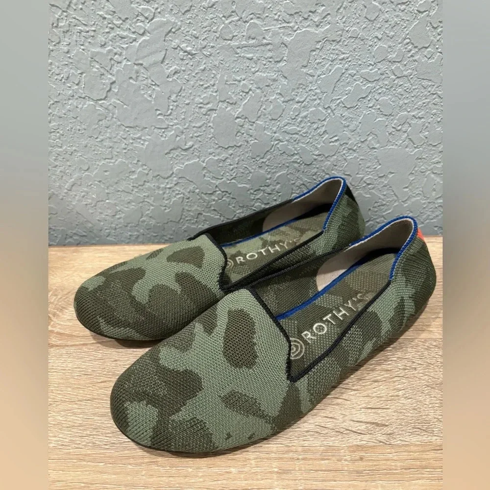 EUC Rothy’s The loafer Olive Camo Sz 6.5